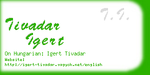 tivadar igert business card